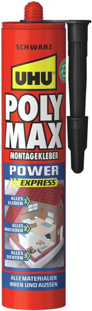 Zwarte montagelijm en afdichtmiddel - Hoge eindsterkte, 425 g