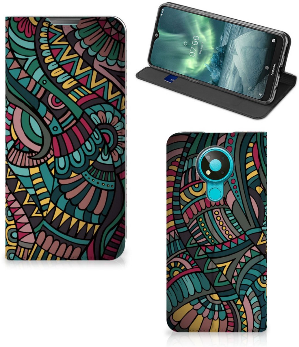Nokia 3.4 Hoesje met Magneet Aztec