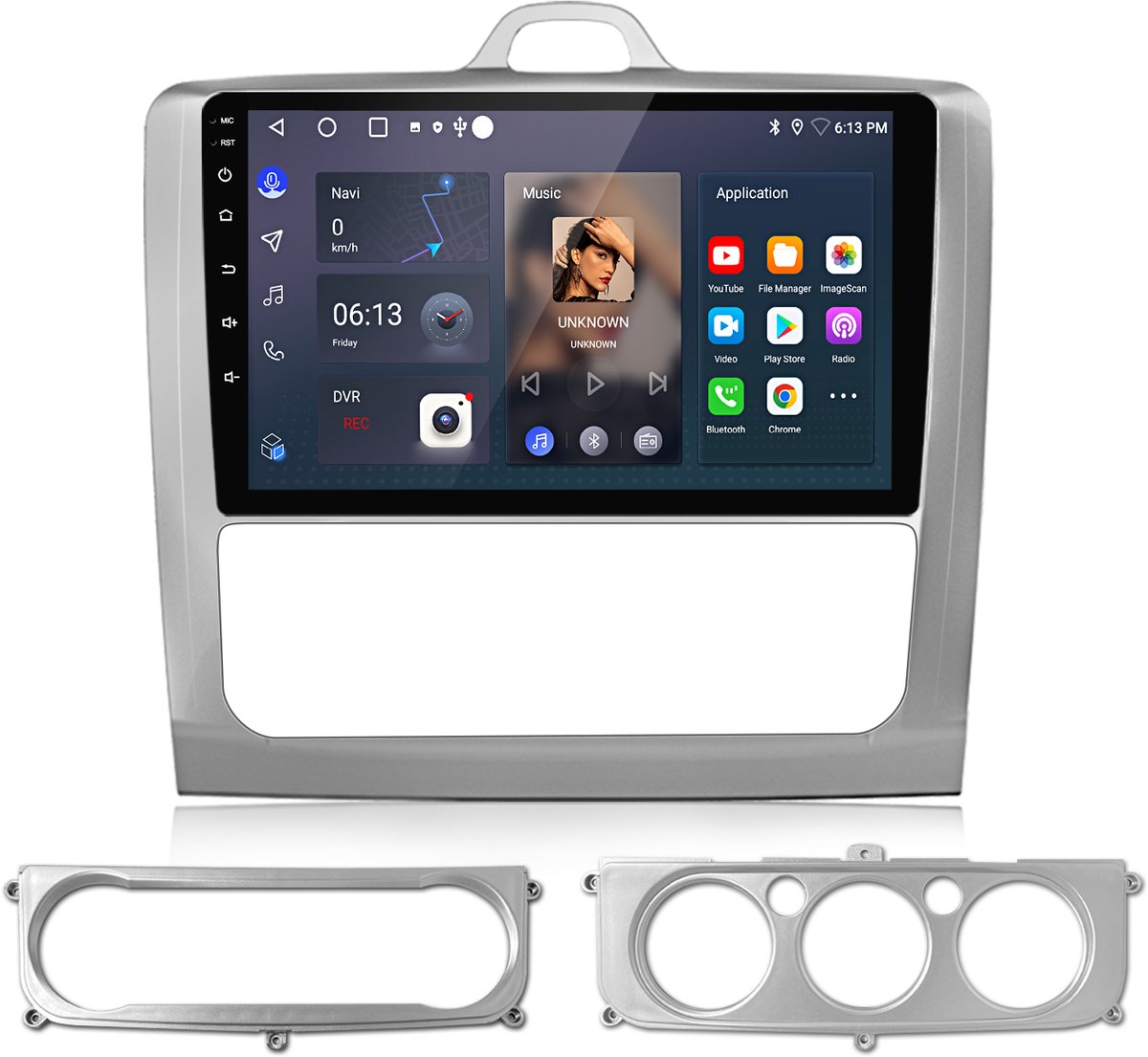 Junsun Android 15 Autoradio Geschikt Voor Ford Focus Mk2 2004-2011 Accessoires, 2GB+32GB, Draadloze CarPlay & Andriod Auto, DAB+, GPS-navigatiesysteem, Bluetooth, Stuurwielbediening, WiFi, 9-inch Touchscreen, DSP, Quad-core processor