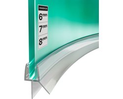 Minismus Halfronde Douchedeurafdichting 6-8 mm met Waterkering voor Halfronde Deuren (2 Strips van 1 cm) - Waterstopper Geschikt voor glas van 6 tot 8 mm - Gebogen Douchestrip - Douchedorpel Lekstrip voor Horizontale bevestiging