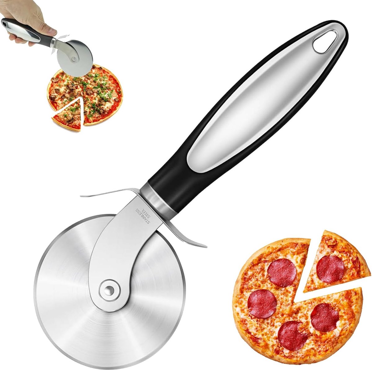 Hoge Kwaliteit Pizza Cutter van RVS - Ergonomisch en Makkelijk Schoon te Maken