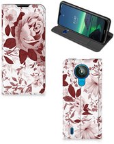 Étui pour téléphone portable Nokia 1.4 Bookcase Aquarelle Fleurs