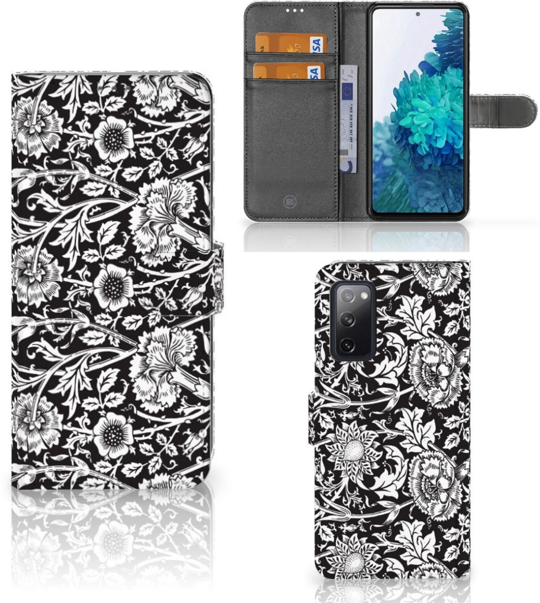 Samsung Galaxy S20 FE Hoesje Black Flowers