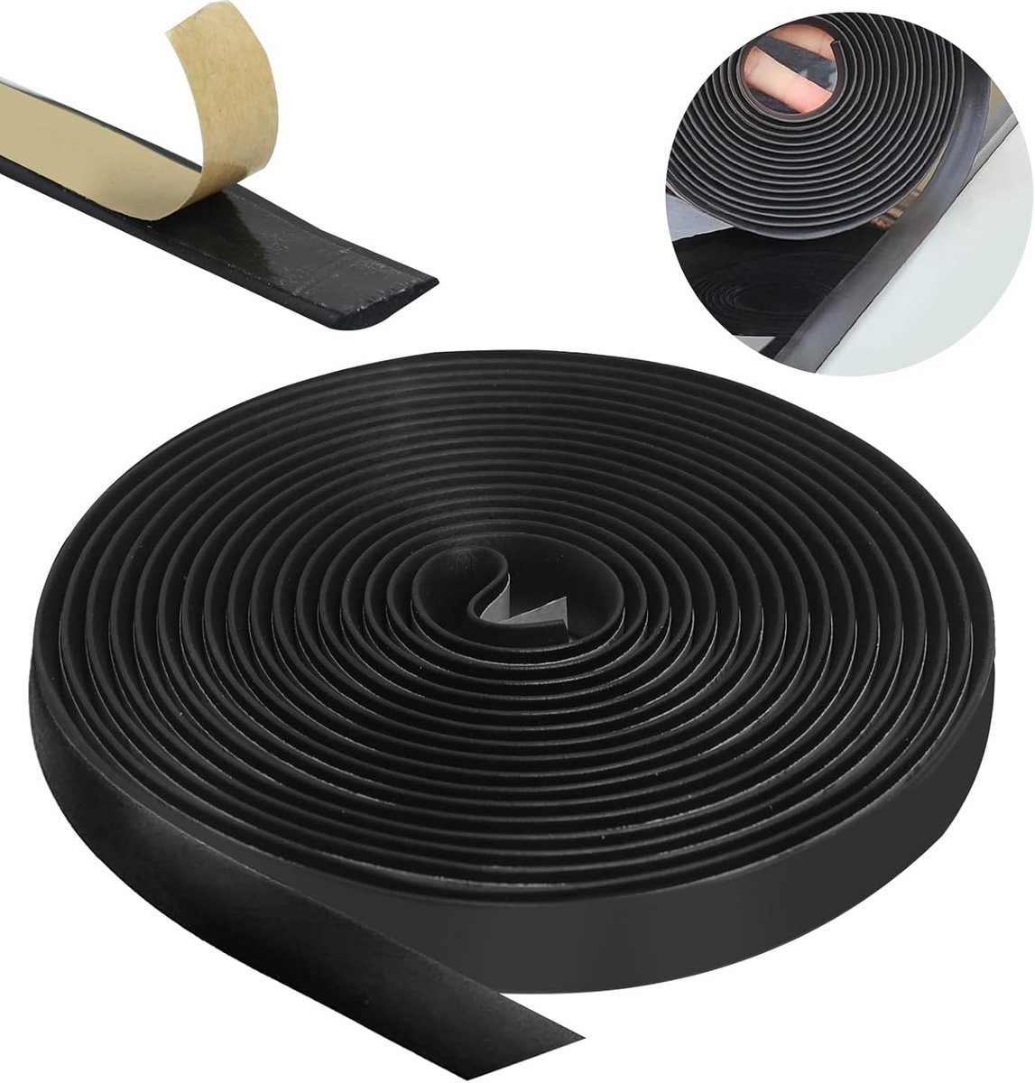 Zelfklevende Rubber Weerafdichting Voor Auto - 5mx15mmx1.5mm - Zwart
