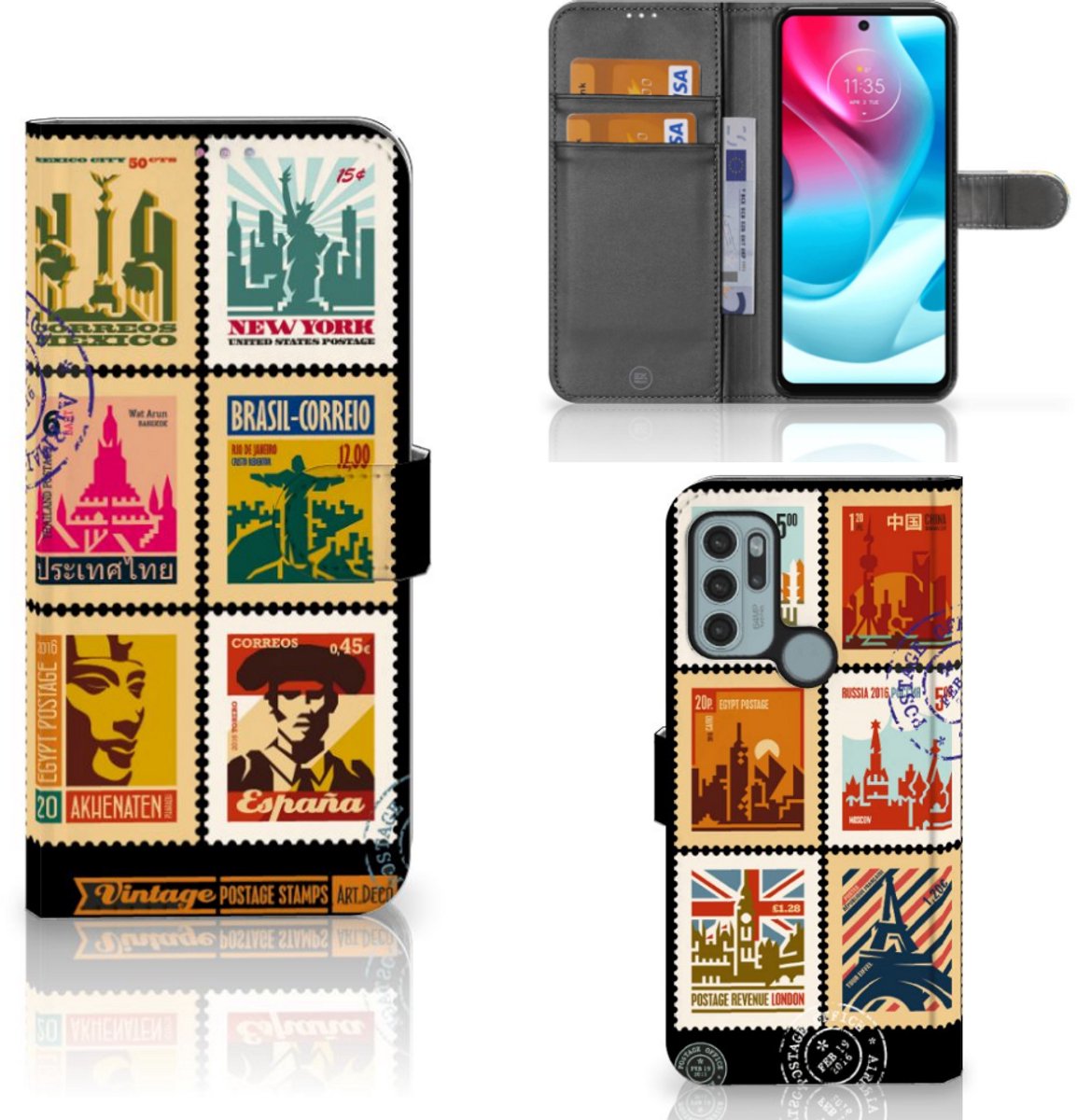 Motorola Moto G60s Flip Cover Postzegels