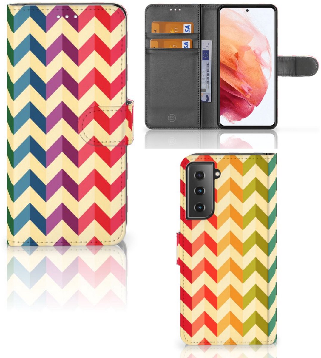 Samsung Galaxy S21 Telefoon Hoesje Zigzag Multi Color