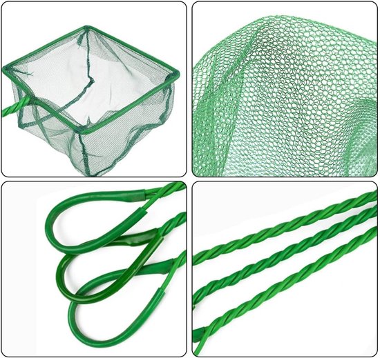 hocadon Pack of 3 Aquarium Net Small Fish Net 12x10.5cm Fish Net Pond Net with Metal Handle Small Fish Net for Aquarium van HOCA — afbeelding 4