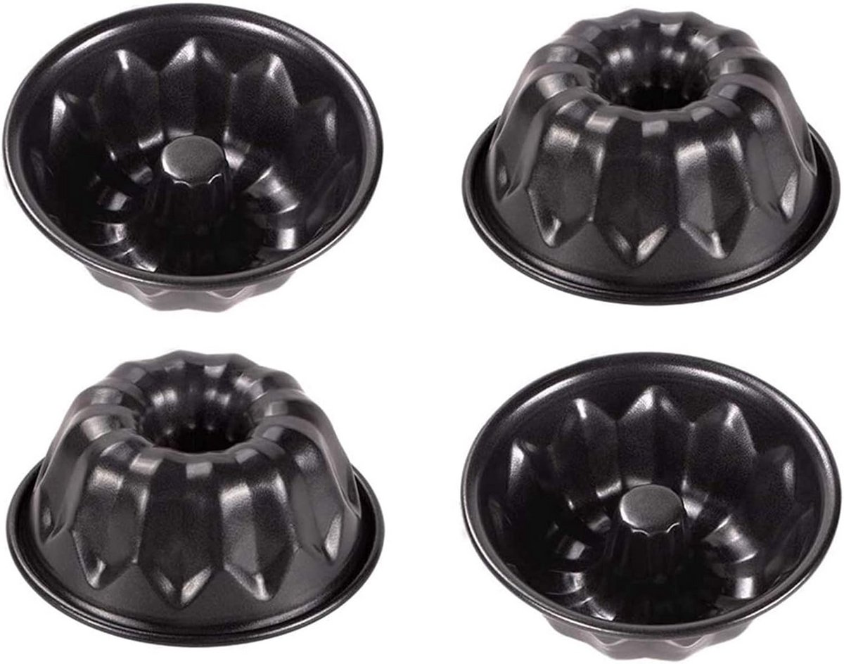 Mini Cakevormen Set van 4 - Gecoate Antiaanbak Ronde Bakvormen 10 cm