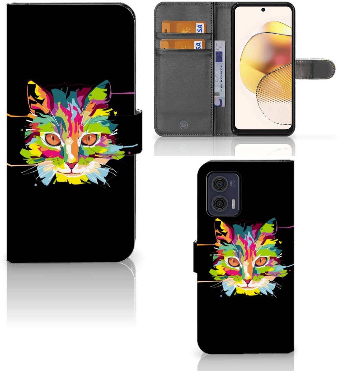 Motorola Moto G73 Leuk Hoesje Cat Color