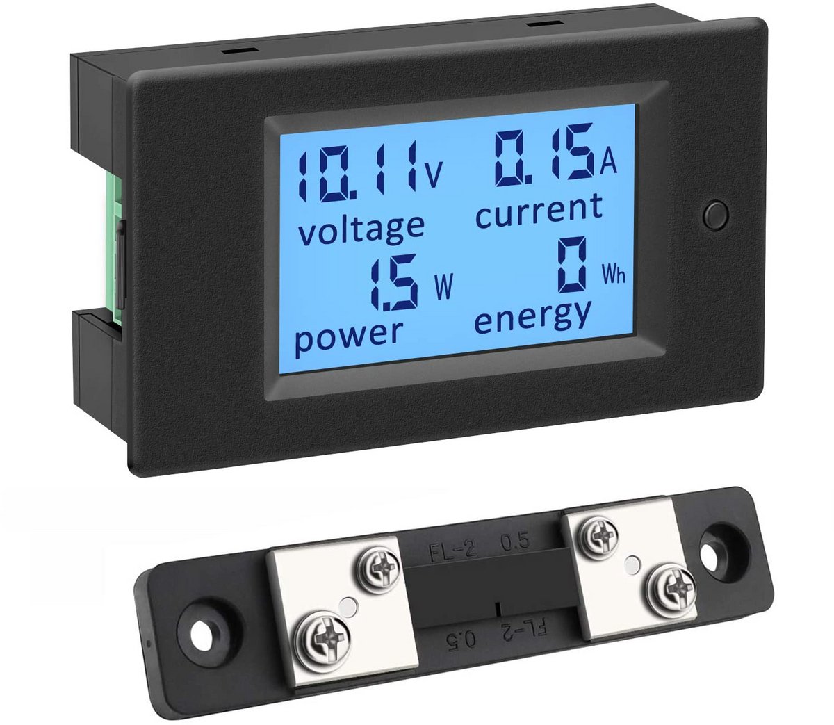 Digitale Volt Amp Watt KWh Paneelmeter met DC 100A shunt – Multimeter voor Zonnestelsel en Energie Metingen