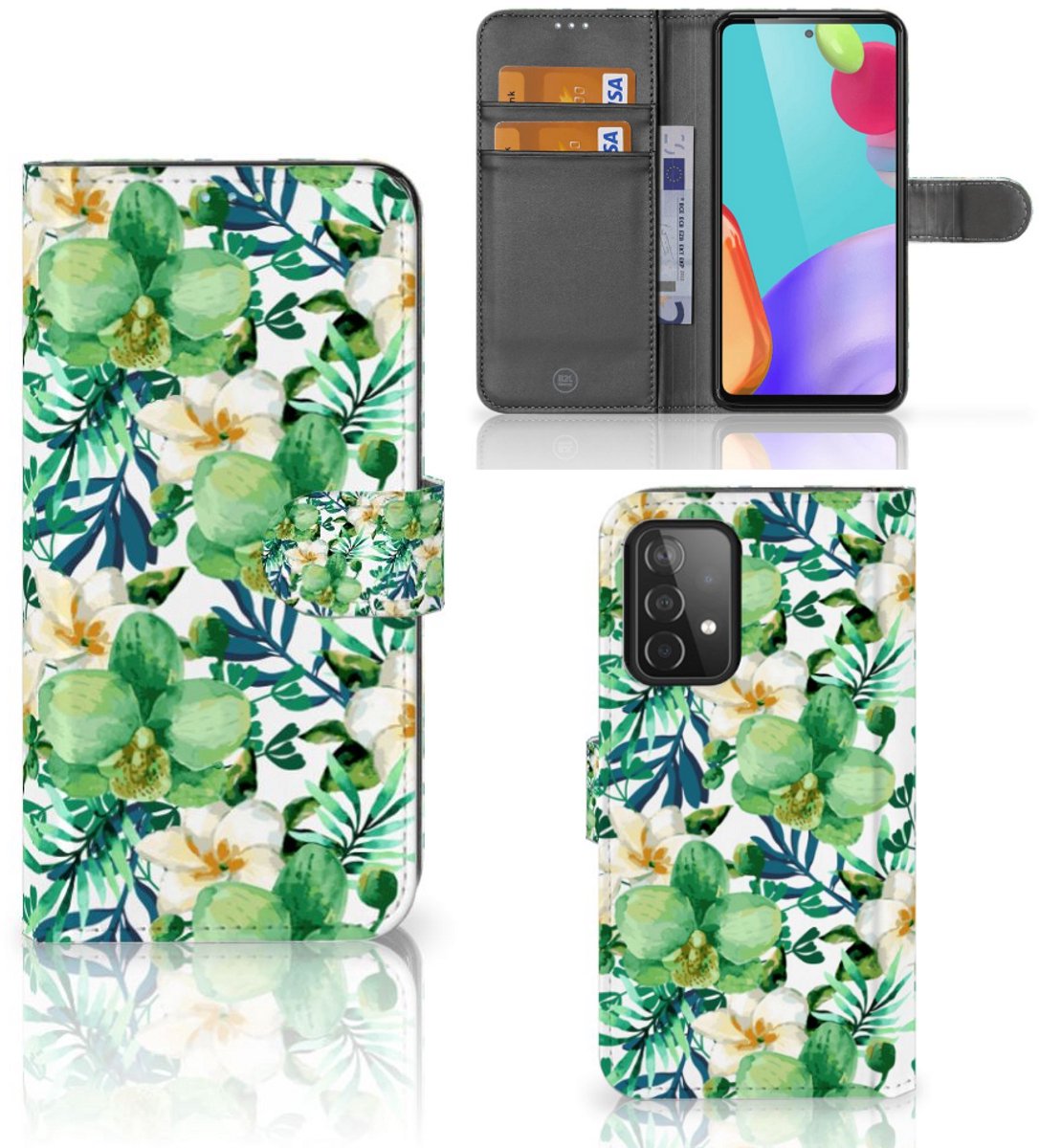 Samsung Galaxy A52 Hoesje Orchidee Groen