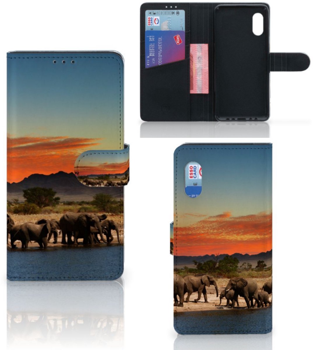 Samsung Xcover Pro Telefoonhoesje met Pasjes Olifanten