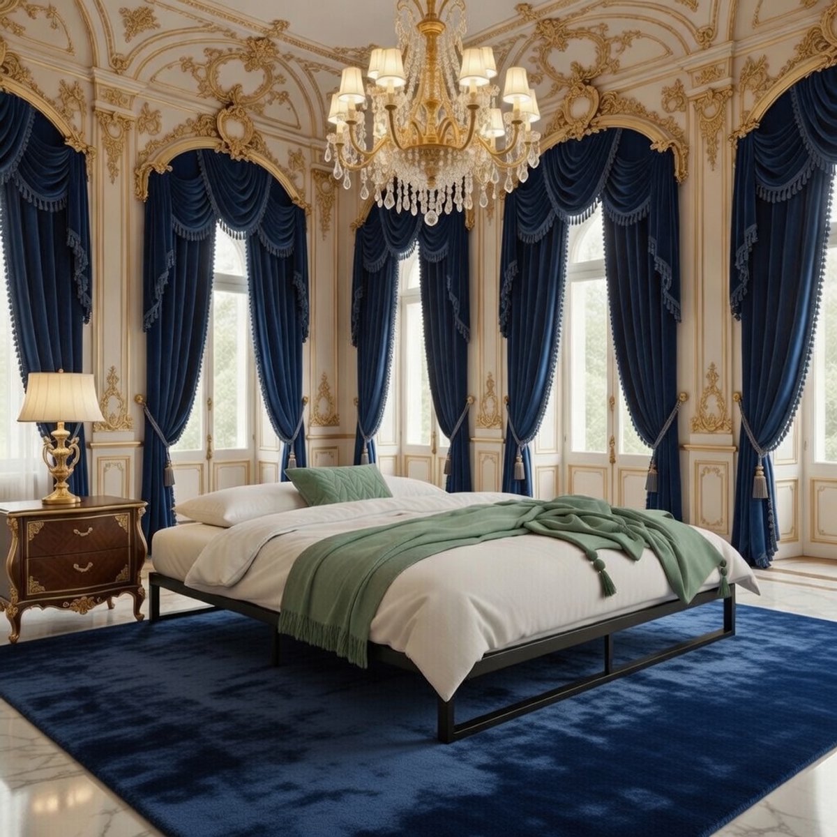 Trisha Luxe Platformbed 140x200 cm – Minimalistisch Metaal & Houten Lattenbodem – Stil, Stevig en Laag – Eenvoudige Montage – Modern Slaapkamerbed - Vita Interior