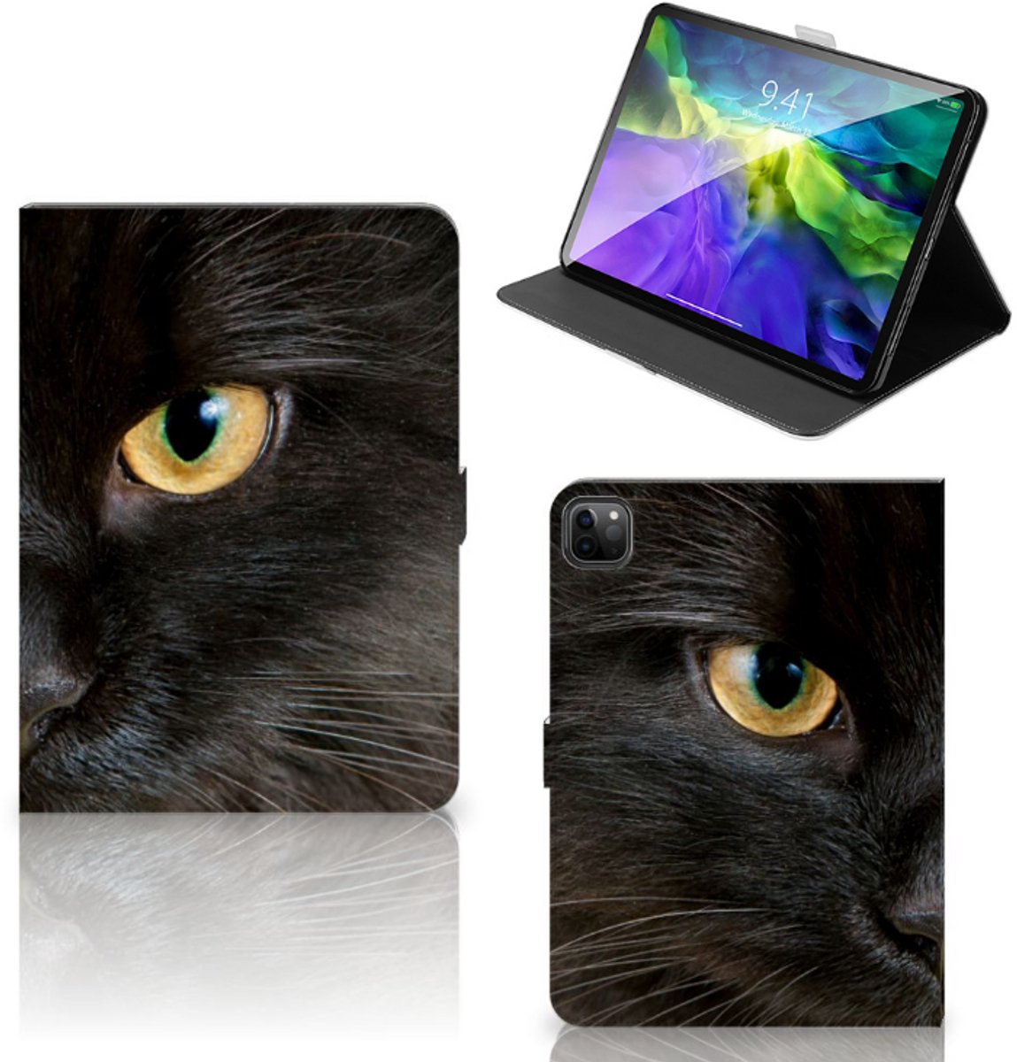 iPad Pro 11 2020/2021/2022 Flip Case Zwarte Kat