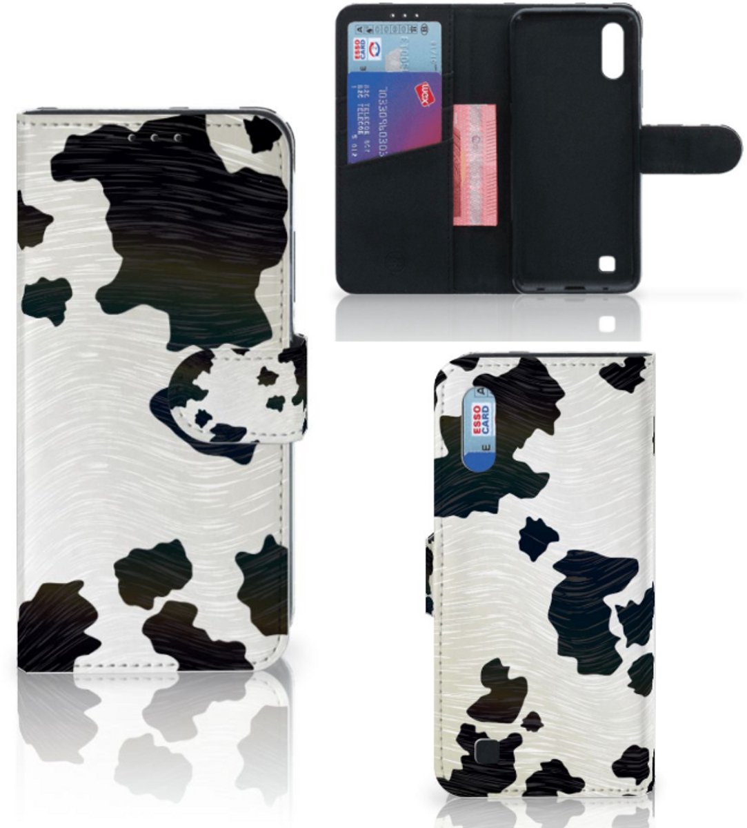 Book Case voor Samsung Galaxy M10 Telefoonhoesje met Pasjes Koeienvlekken