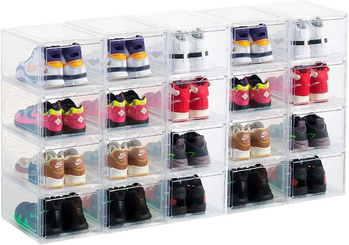 Schoen Organiser 20 Stuks - Transparante Opslagdozen voor Sneakers en Schoenen