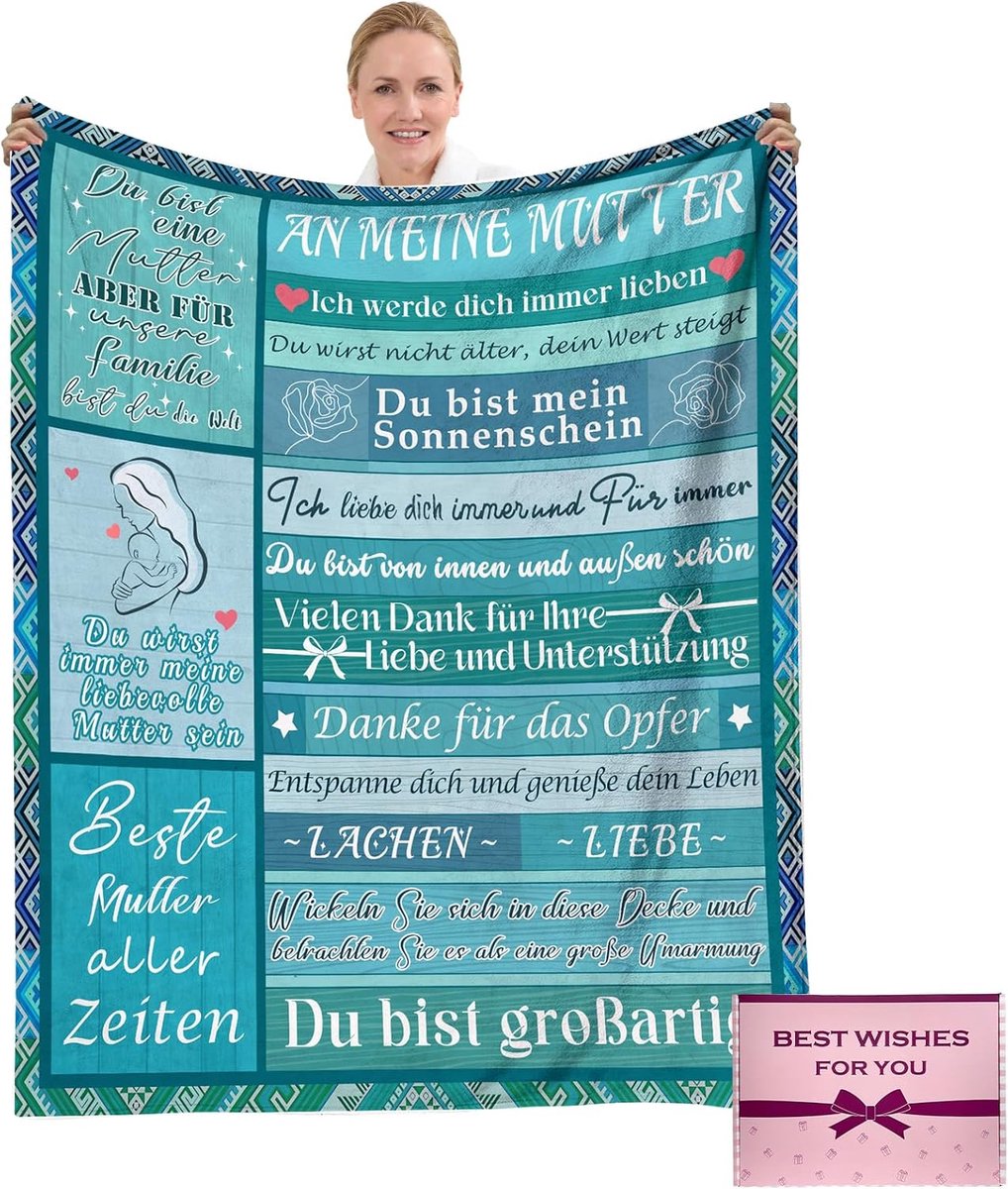 Unieke Deken voor Moeder - Verjaardagscadeau, Moederdag Cadeau, Pluizige Deken voor Mama