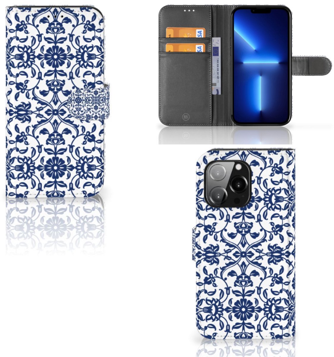 iPhone 13 Pro Hoesje Flower Blue