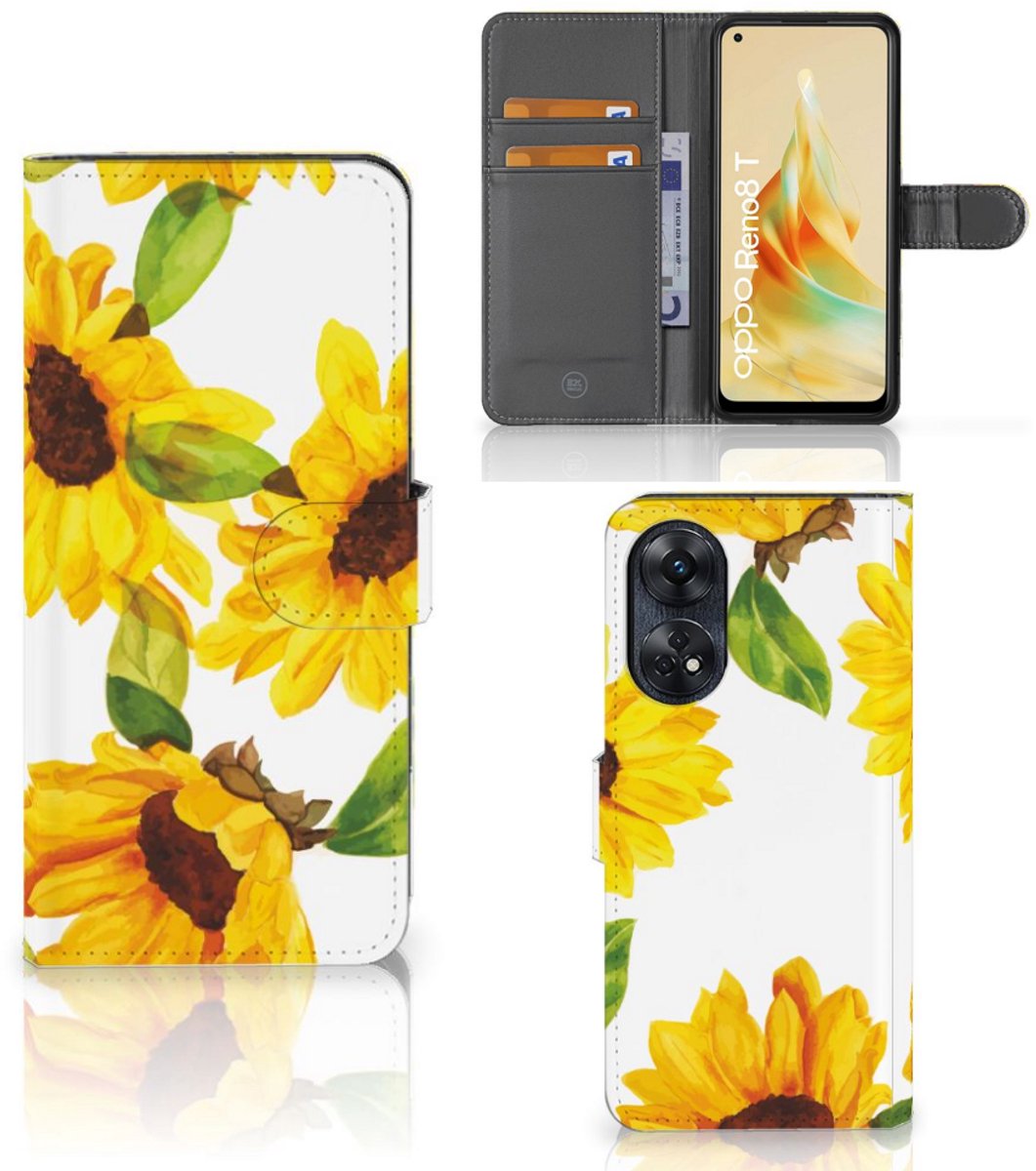 Hoesje voor OPPO Reno8 T 4G Zonnebloemen