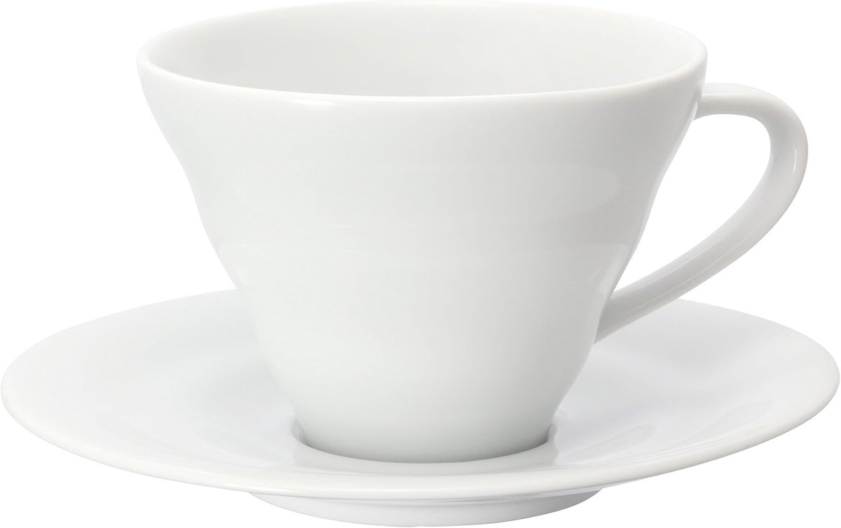 Elegante witte kop en schotel met golfdesign