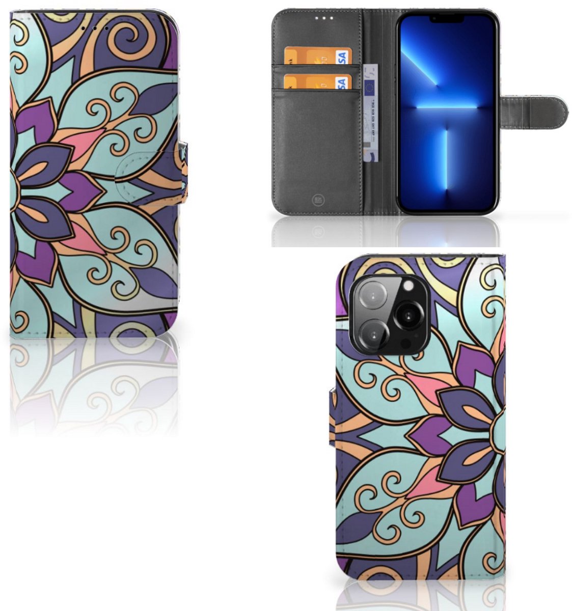 iPhone 13 Pro Hoesje Purple Flower