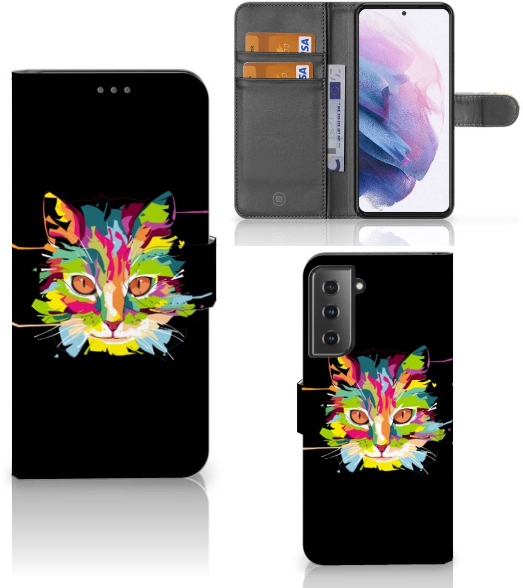 Samsung Galaxy S21 Plus Leuk Hoesje Cat Color