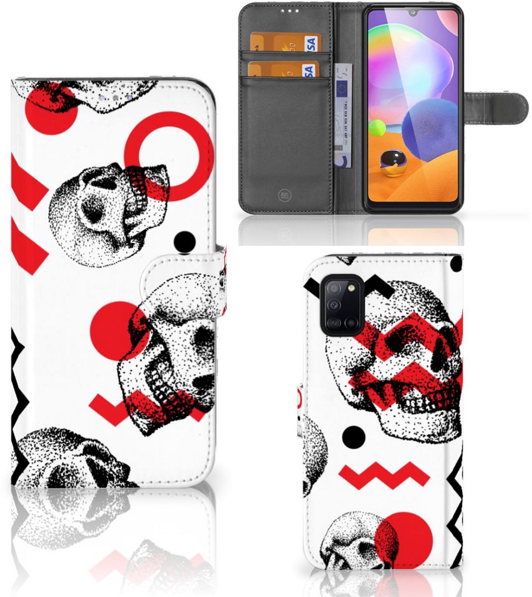 Telefoonhoesje met Naam Samsung Galaxy A31 Skull Red