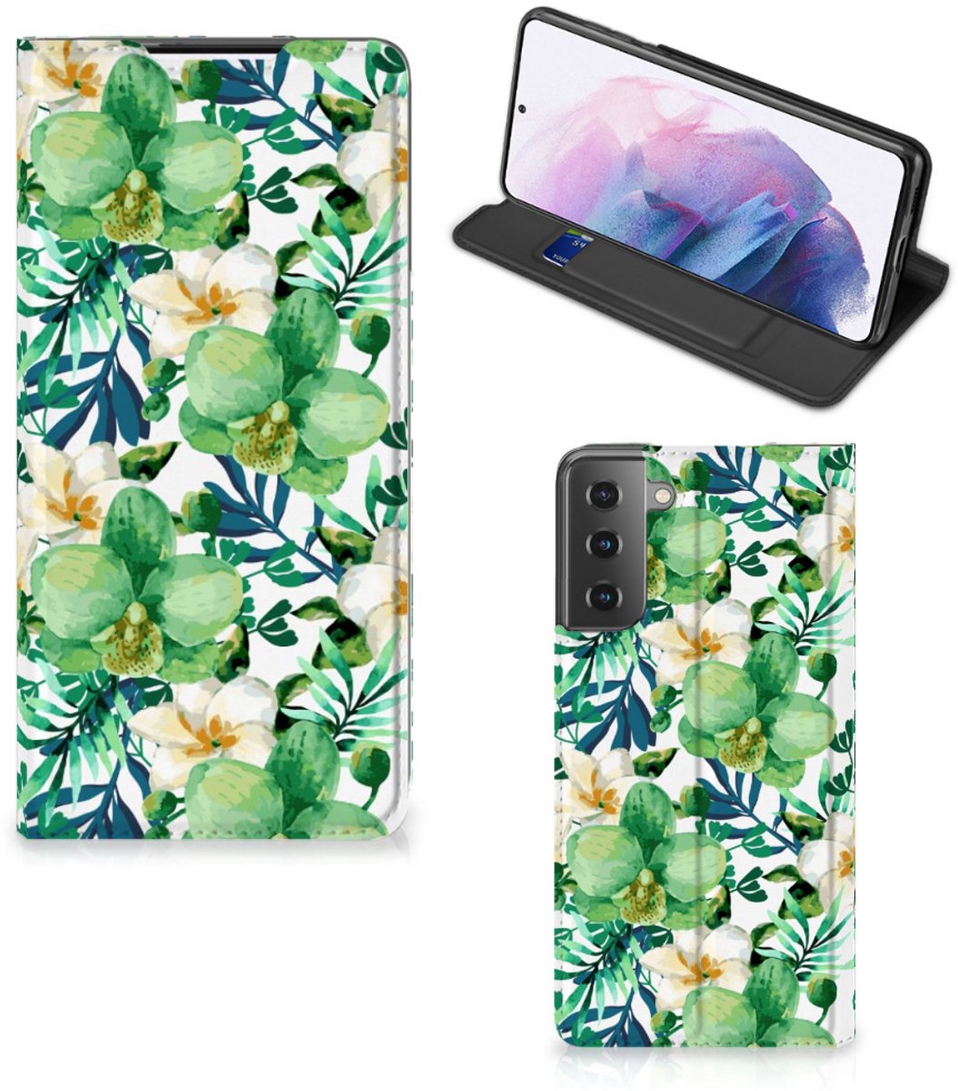 Samsung Galaxy S21 Plus Smart Cover Orchidee Groen