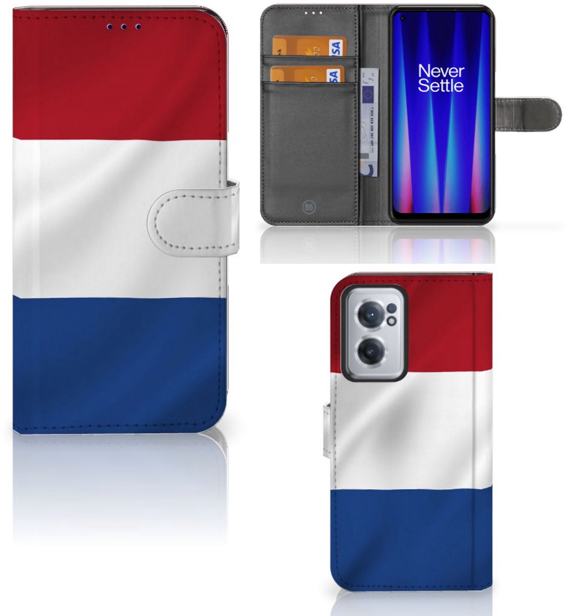 OnePlus Nord CE 2 Bookstyle Case Nederlandse Vlag