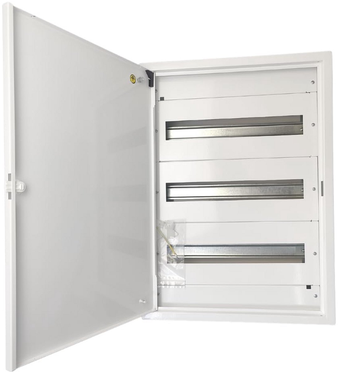 Verdeelkast voor installatie, metalen behuizing, 54 modules, IP30, IK07, voor thuisgebruik