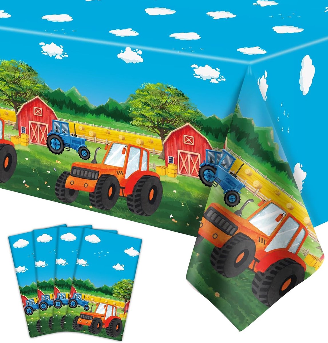Ultiluxe® Tafellaken Wegwerp - Boerderij - Dun Tafelkleed - Tafeldecoratie - 130 x 220 cm - Tractor Thema - Waterafstotend - Kunststof - Voor feestjes en verjaardagen