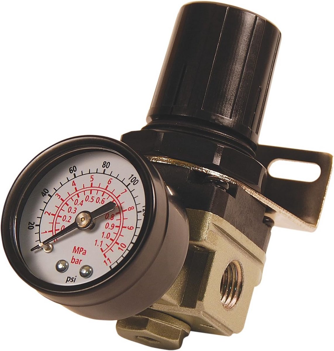 Mini Luchtregelaar met Staalbeschermde Meter - 60 Scfm bij 100 Psi, 1/4" Npt
