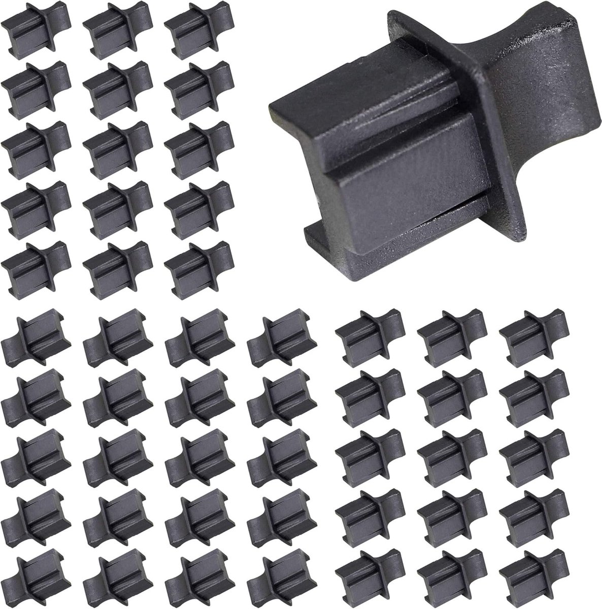 Ethernet Hub RJ45 Anti-Dust Cover Set - 50 Stuks Zwart