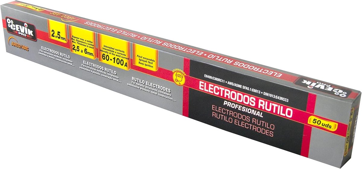 Laselektroden 2,5 mm – 50 stuks – MMA-lassen – Rutiel E6013 – Ideaal voor huishoudelijke en technische toepassingen