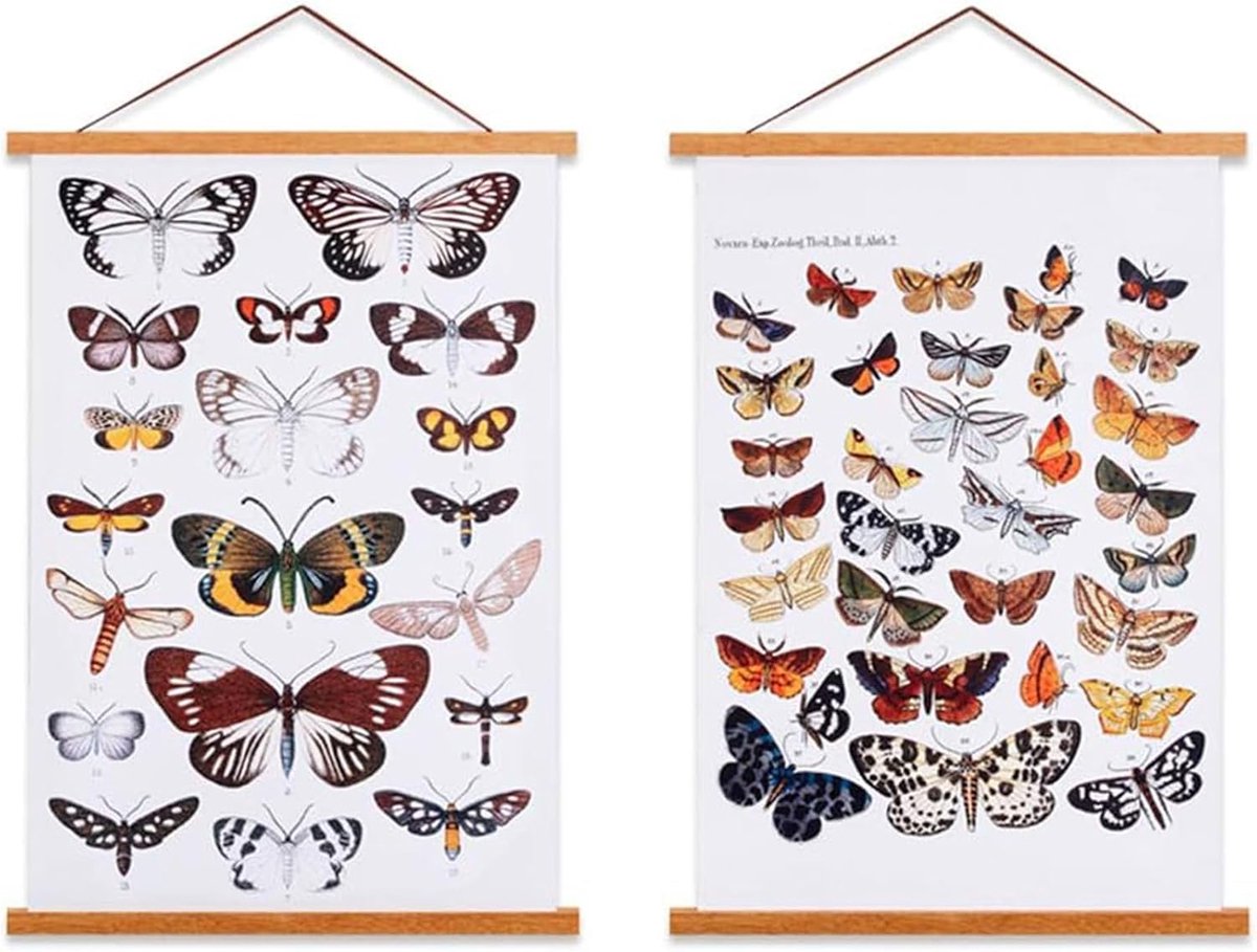 Licht Houten Magnetische Poster Hangers voor Canvas Kunstwerken - 50cm - 2 Packs