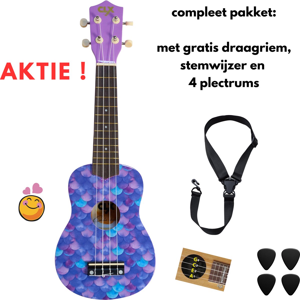 CLX Mermaid Ukulele Pakket – magisch en compleet