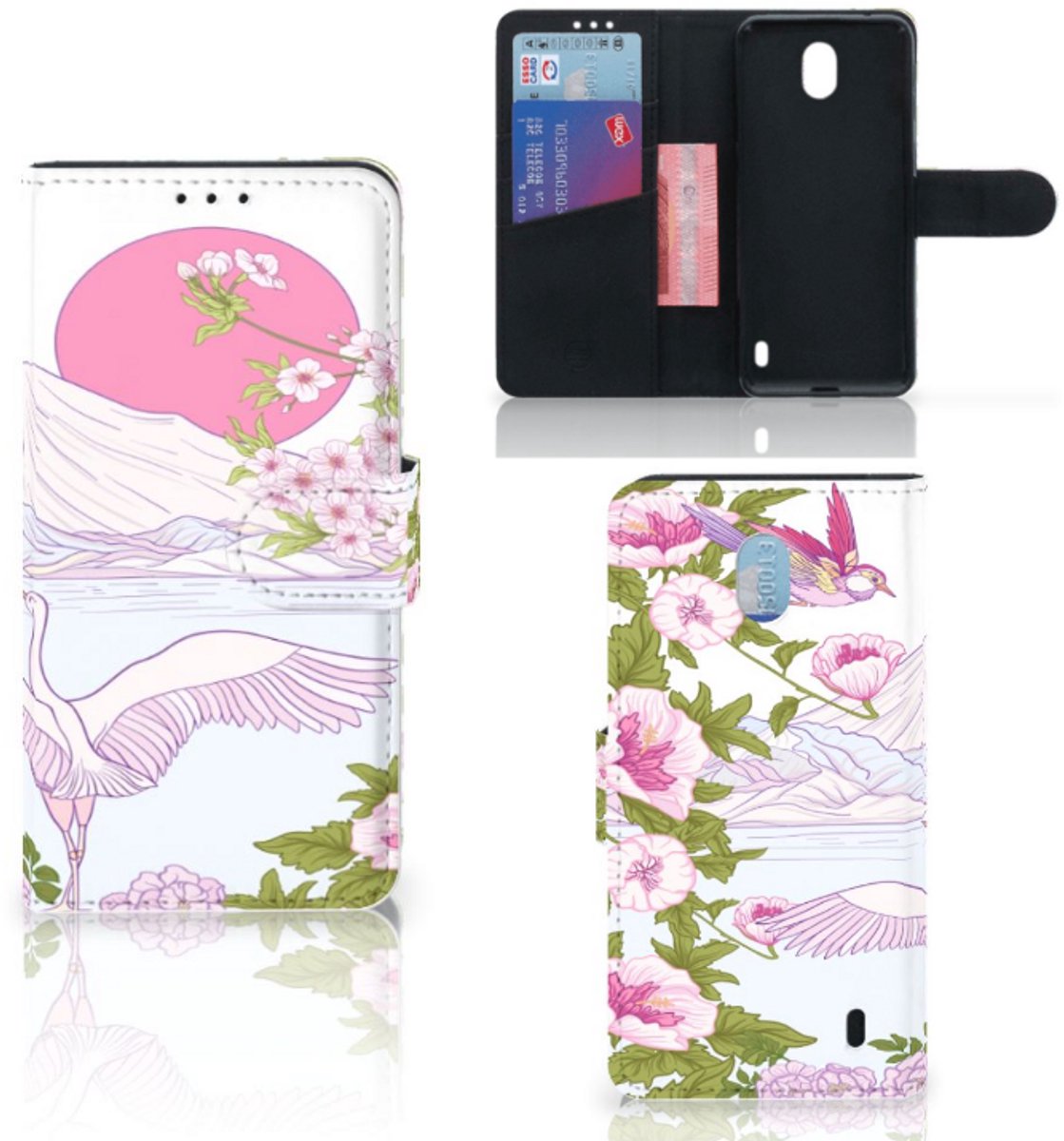Nokia 1 Plus Telefoonhoesje met Pasjes Bird Standing