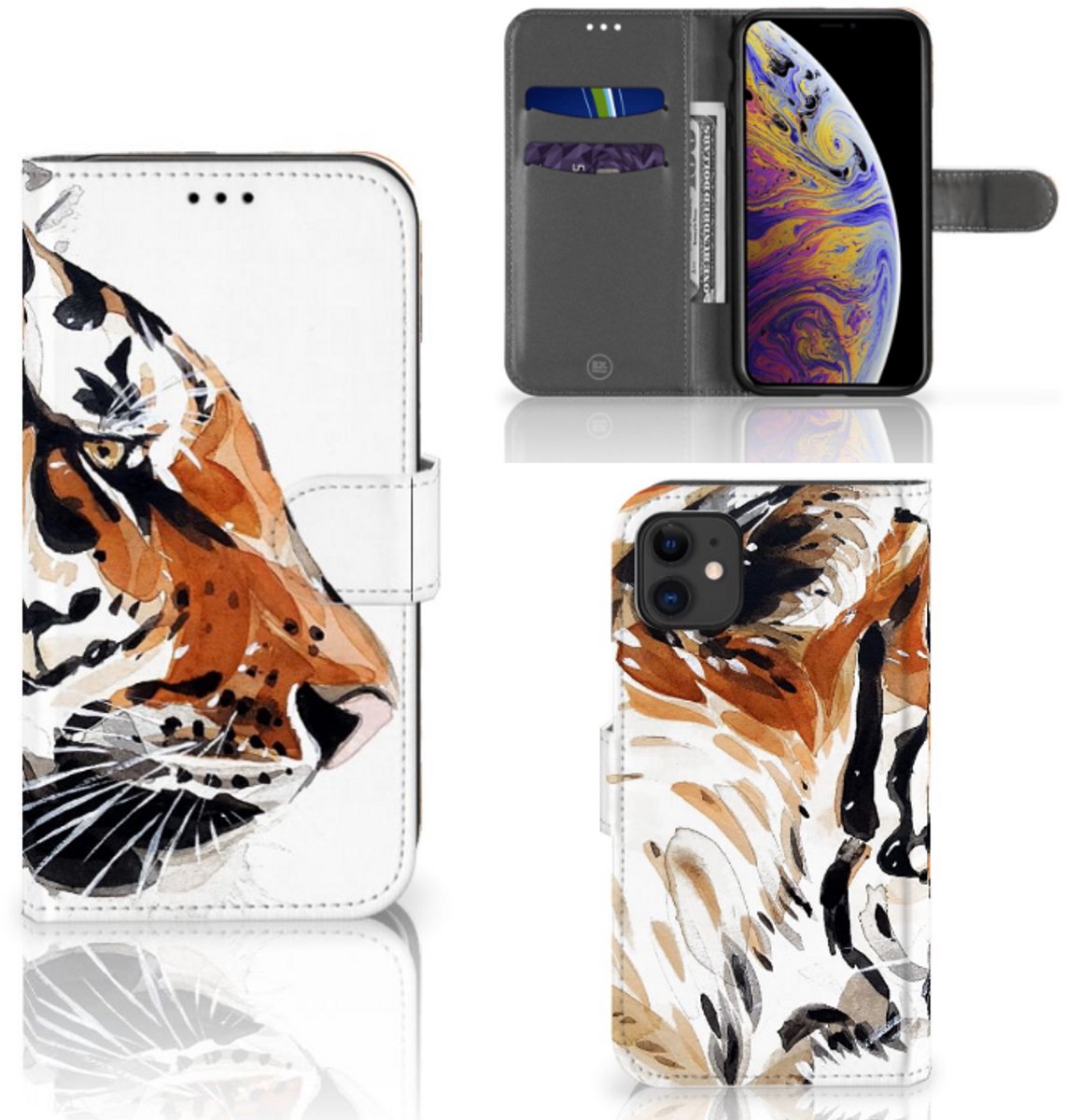 Hoesje Apple iPhone 11 Watercolor Tiger