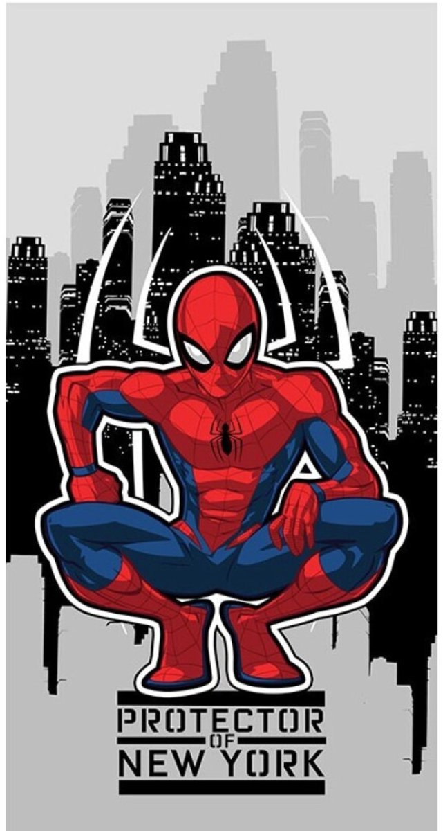 Spiderman Badlaken - 70 x 140cm. - Marvel Spider-Man strandlaken / handdoek - sneldrogend polyester