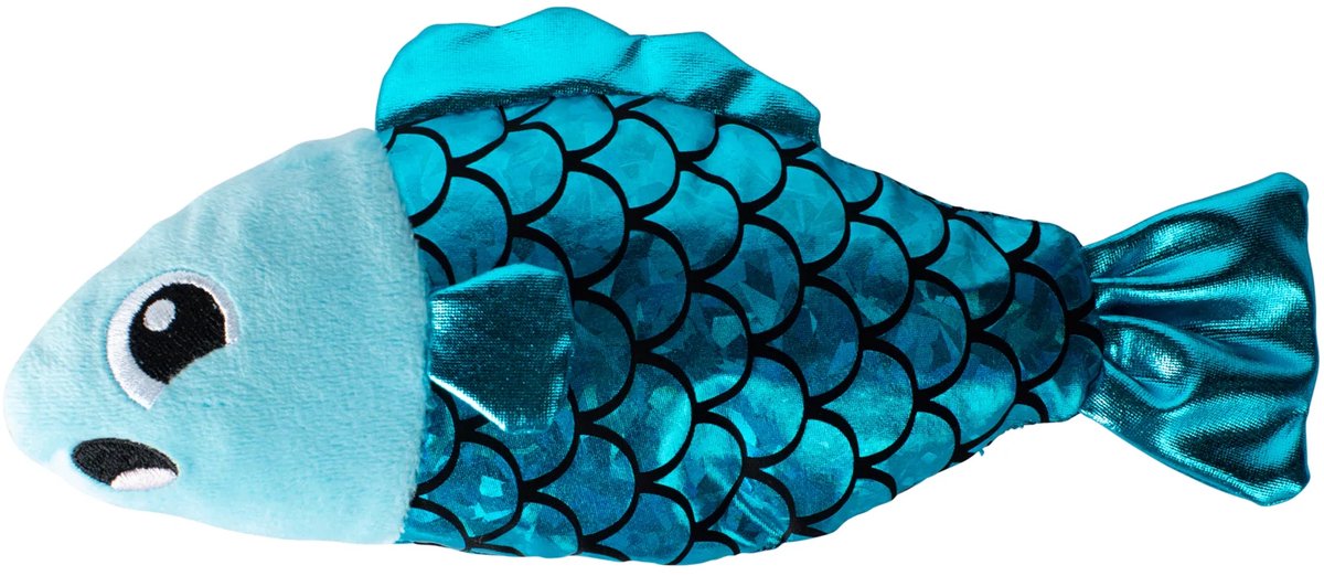 Fringe Studio Fishy Interactive Catnip Kicker - Kattenspeeltje met Catnip - Pluche Kattenkicker - Interactief Katten Speelgoed