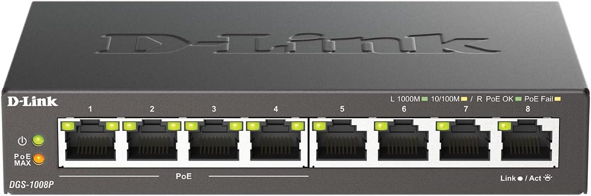 8-Poorts PoE Switch voor Thuis en MKB - Gigabit Onbeheerd Switch