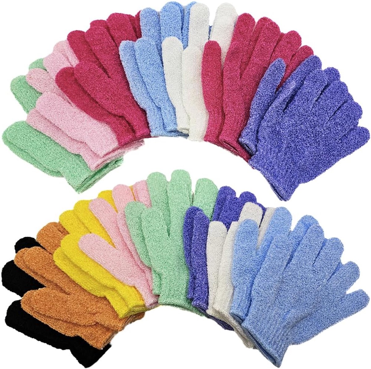 Exfoliërende Handschoenen voor Douche - 30 Stuks in 15 Kleuren voor een Diepe Scrubbeurt
