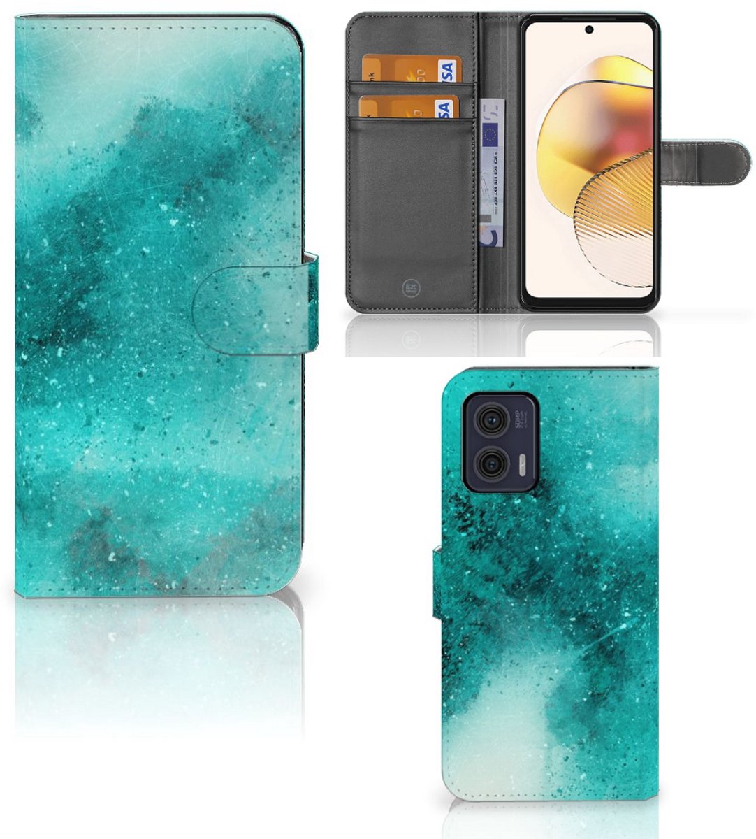 Hoesje Motorola Moto G73 Painting Blue