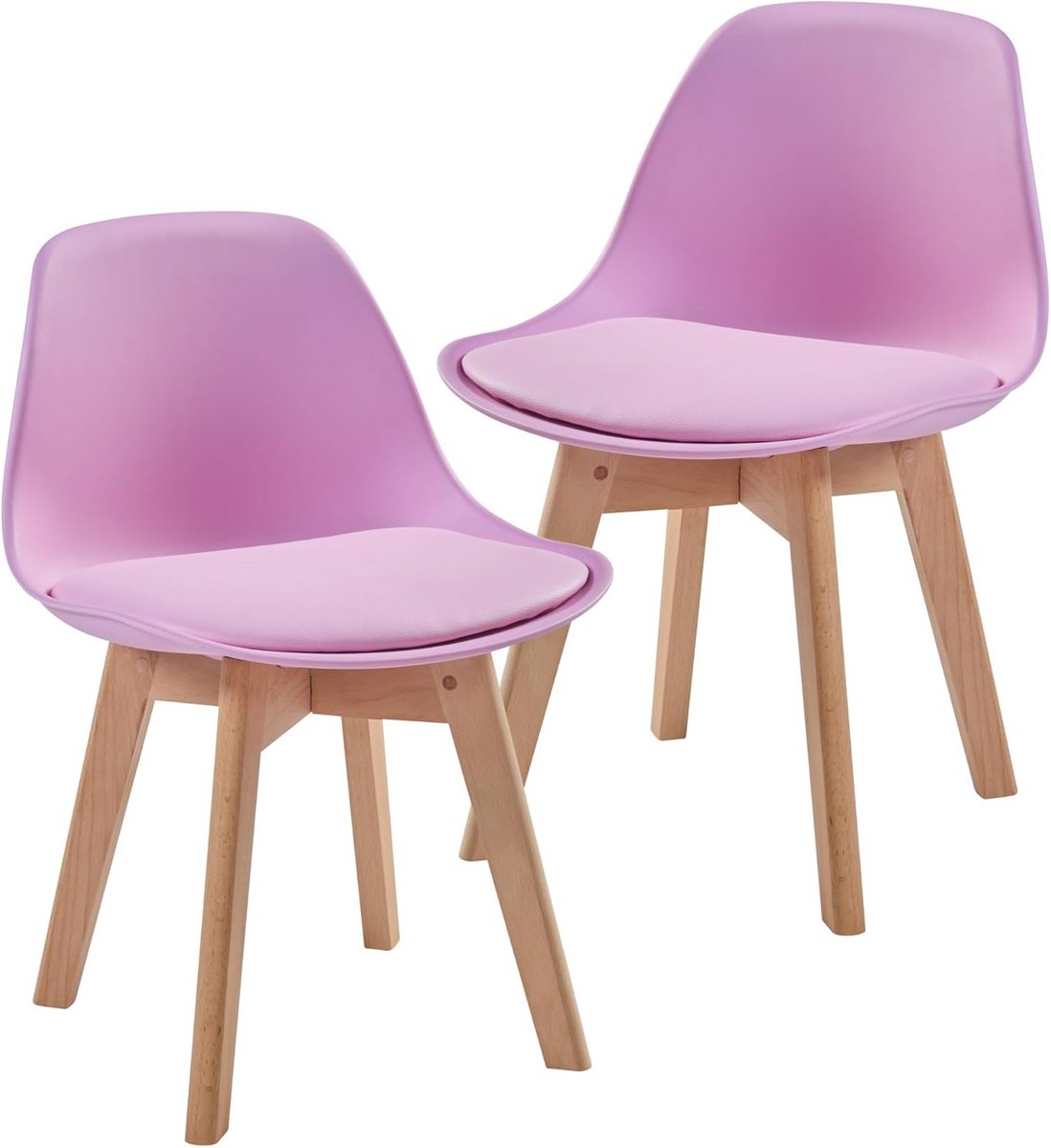 Set van 2 Ergonomische Kinderstoelen voor Thuis of School - 32 cm Zithoogte - Roze