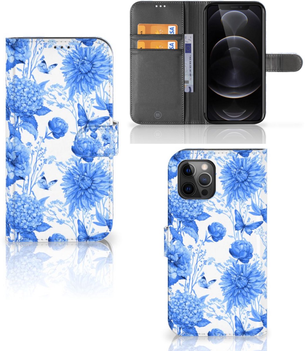 Hoesje voor Apple iPhone 12 Pro Max Flowers Blue