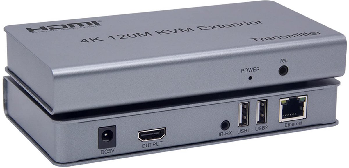 HDMI KVM Extender 4K tot 120m via RJ45 Ethernet Kabel voor USB Muis en Toetsenbord