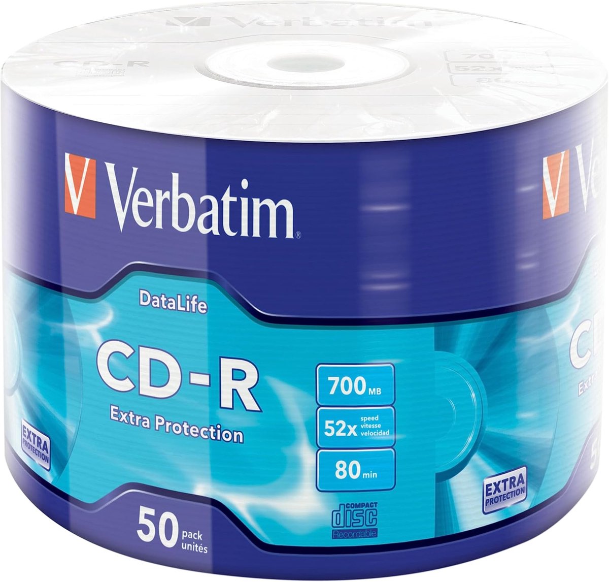 CD-R Extra Bescherming 700 MB - Ideaal voor Foto- en Video-opnames - 50 Stuks