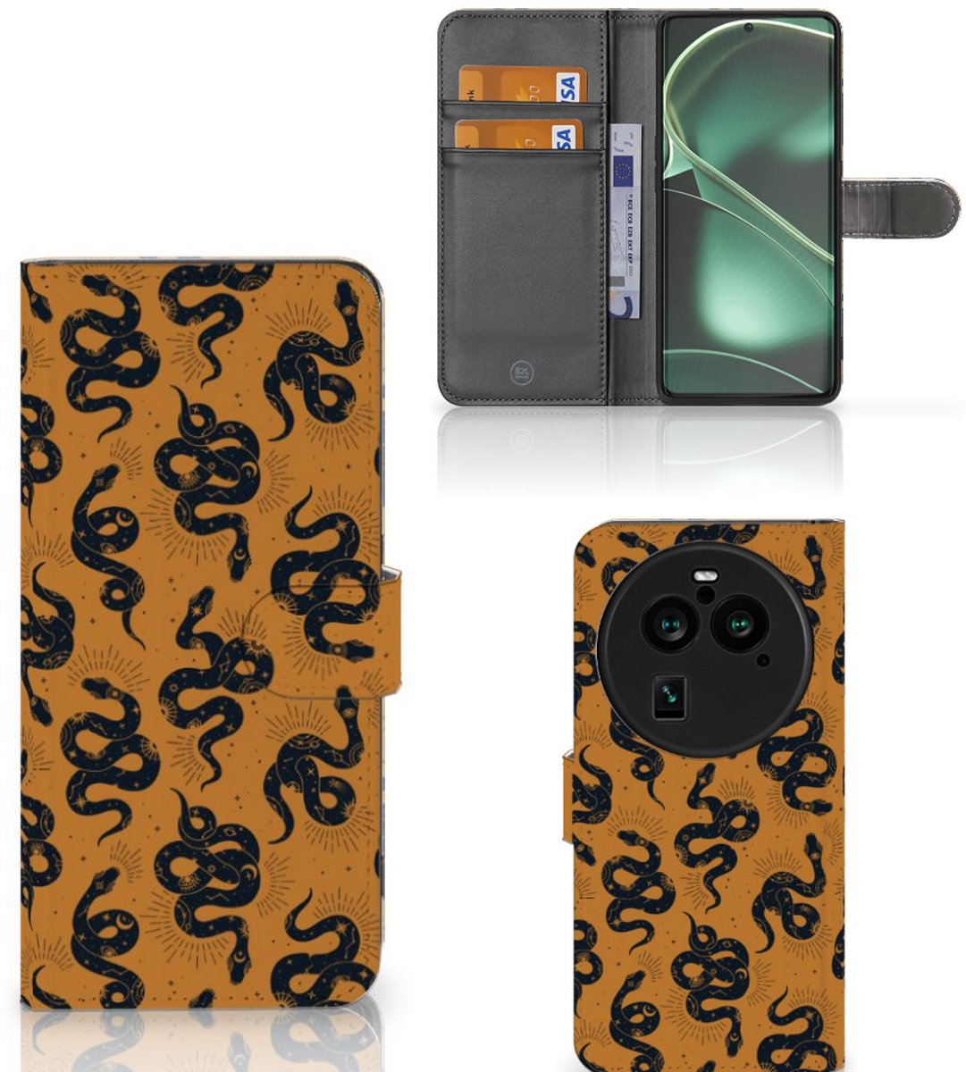 Telefoonhoesje met Pasjes voor OPPO Find X6 Pro Snakes