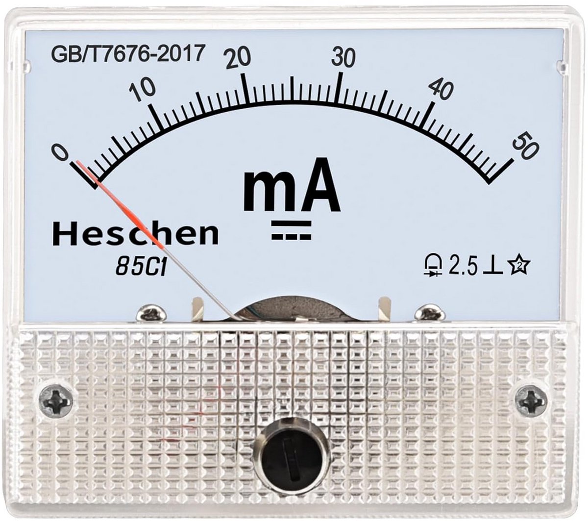 Rechthoekige Gemonteerde Ampèremeter Tester DC 0-50 mA Klasse 2.5