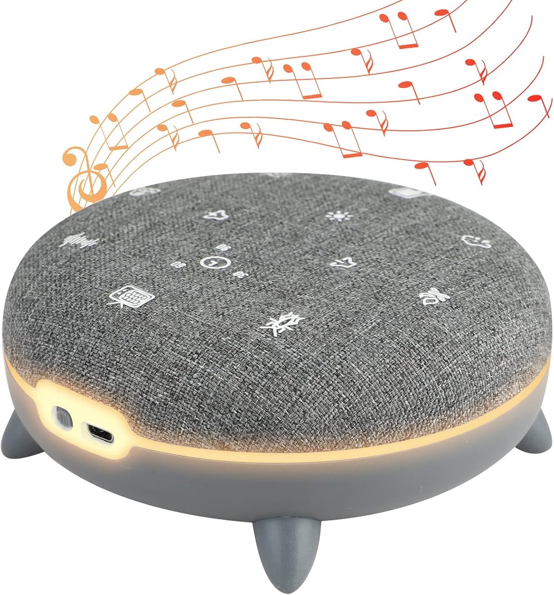 Ontspanningshulp met Witte Geluidsmachine – 7 Rustgevende Geluiden, Bluetooth Muziekstreaming en Lichtomgevingen